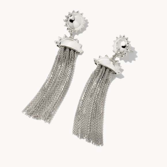 Kendra Scott Sienna Sun Statement Earrings in Silver - Picture 1 of 4